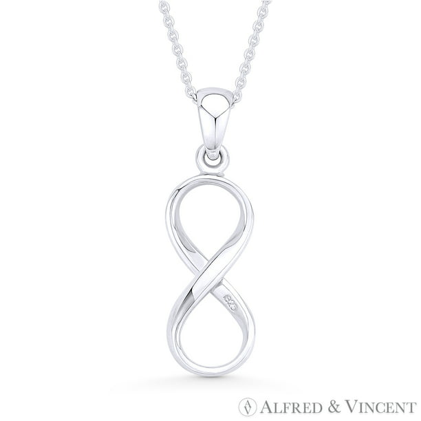 Figure 8 Necklace Pendant .925 Sterling Silver Women's Jewelry Infinity Charm